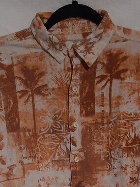Margaritaville Hawaiian Shirt, Silk-Linen Blend, Men's M